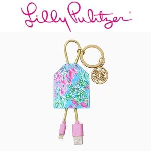 Lilly Pulitzer cell phone device Charging Tag Key Ring